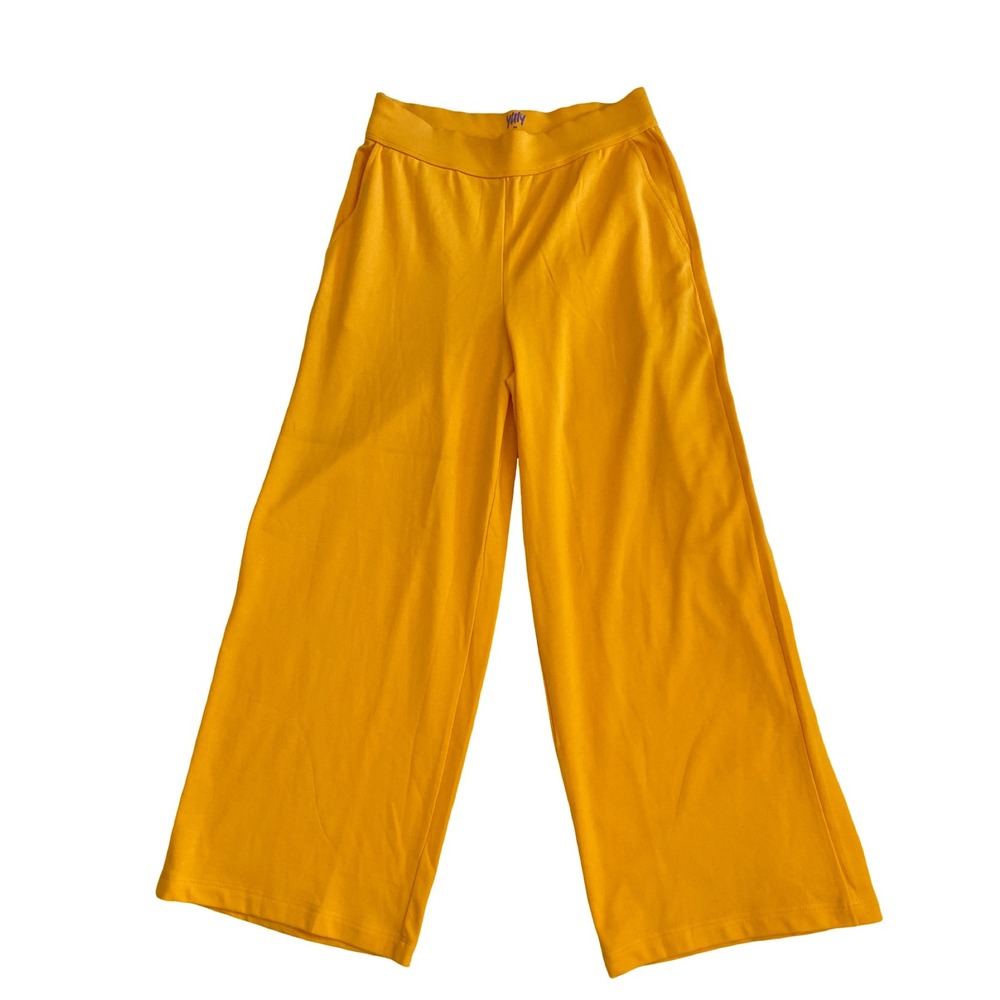 Yitty by Lizzo Women Yellow‎ Wide Leg Lounge Pants High Rise Pockets Size S/S